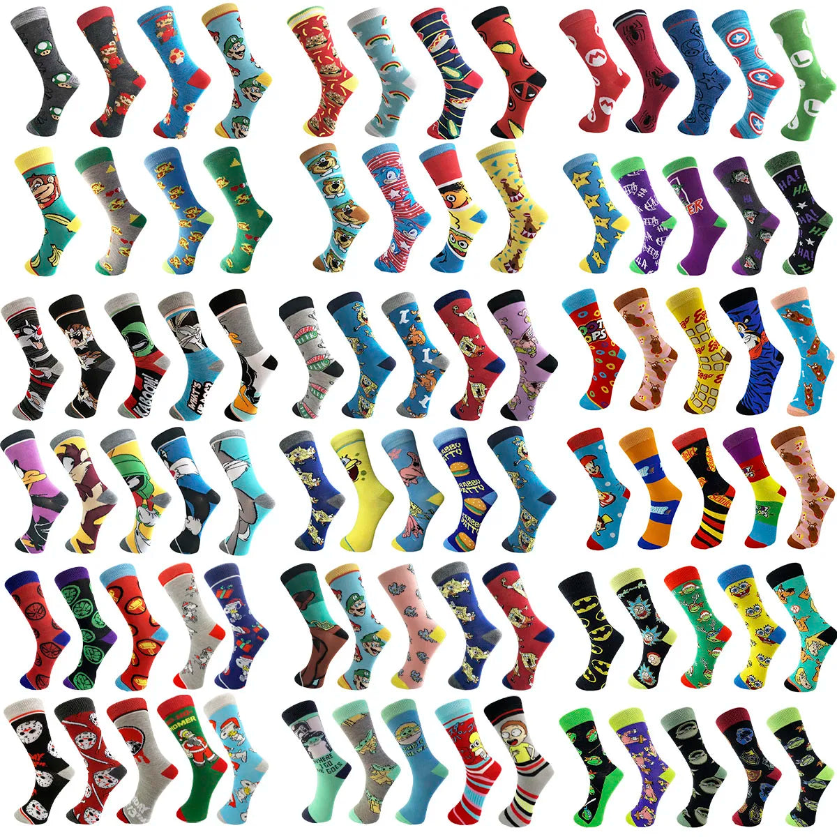 Whale Anime Funny Daily Comics Men Fashion Cotton Socks Animados Socks Custom Tube Crew Designer Meias Ankle Anime Cartoon Socks
