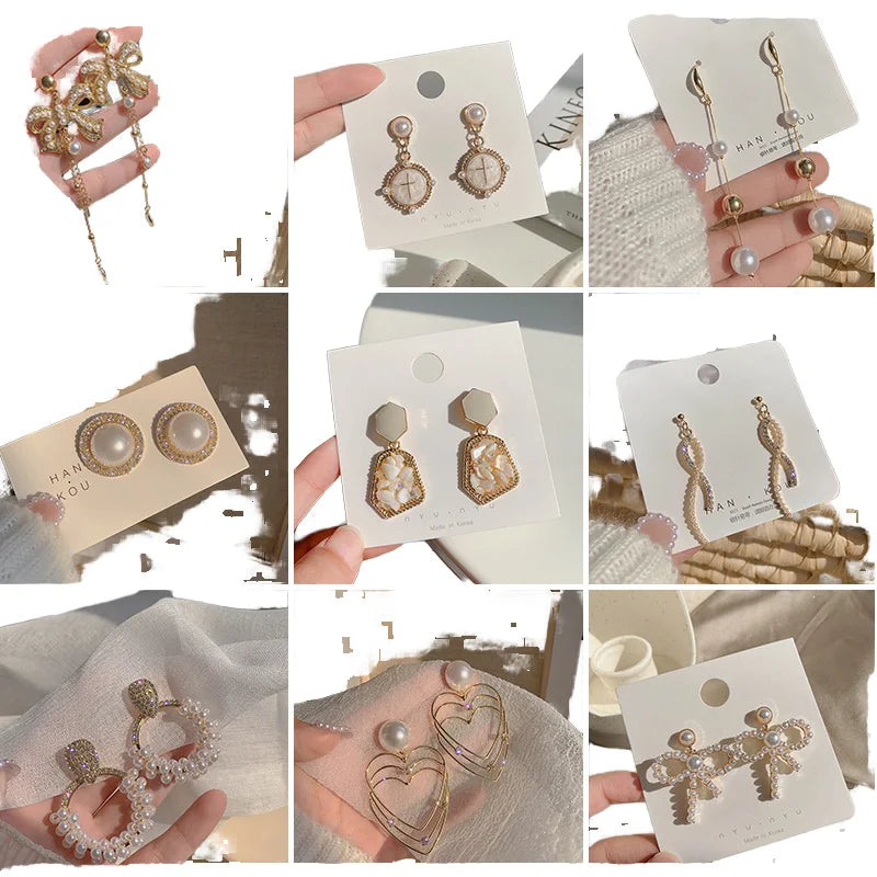 Wholesale S925 Sterling Silver Vintage Tassel Rhinestone Clip-On for Women Geometric Trendy Alloy Design for Wedding Gift