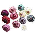 3.5cm Cheap Silk Red Peonies Rose Small Buds Flower Head Wholesale for Hat /Shoe