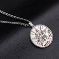 HLSS007 Men Pentagram of Solomon Tetragrammaton Name of God Star Amulet Seal Kabbalah Stainless Steel Pendant Necklace