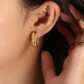 Minimalist 18K Gold Plated Metal Jewelry Earrings Stainless Steel Chunky Stud Earrings for Women