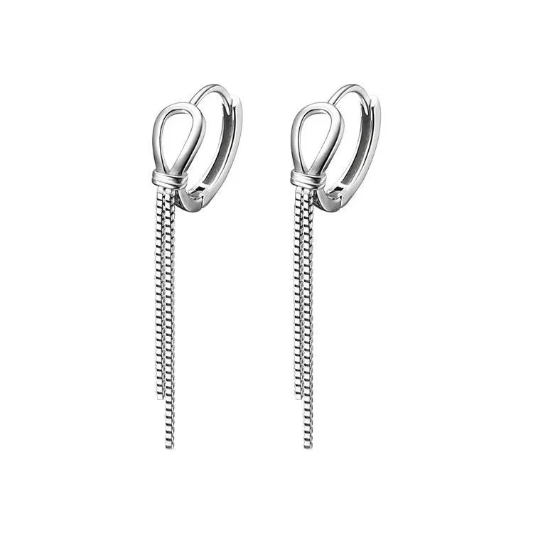925 Sterling Silver Knot Tassel Earrings for Women 2023 New Hot and Cold Style Stud Earrings Summer Earrings