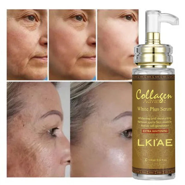 Private Label LKIAE Collagen Organic Makeup TEA TREE&RICE&Double-glutathione&collagen Remove Spots Whitening Skin Care Serum