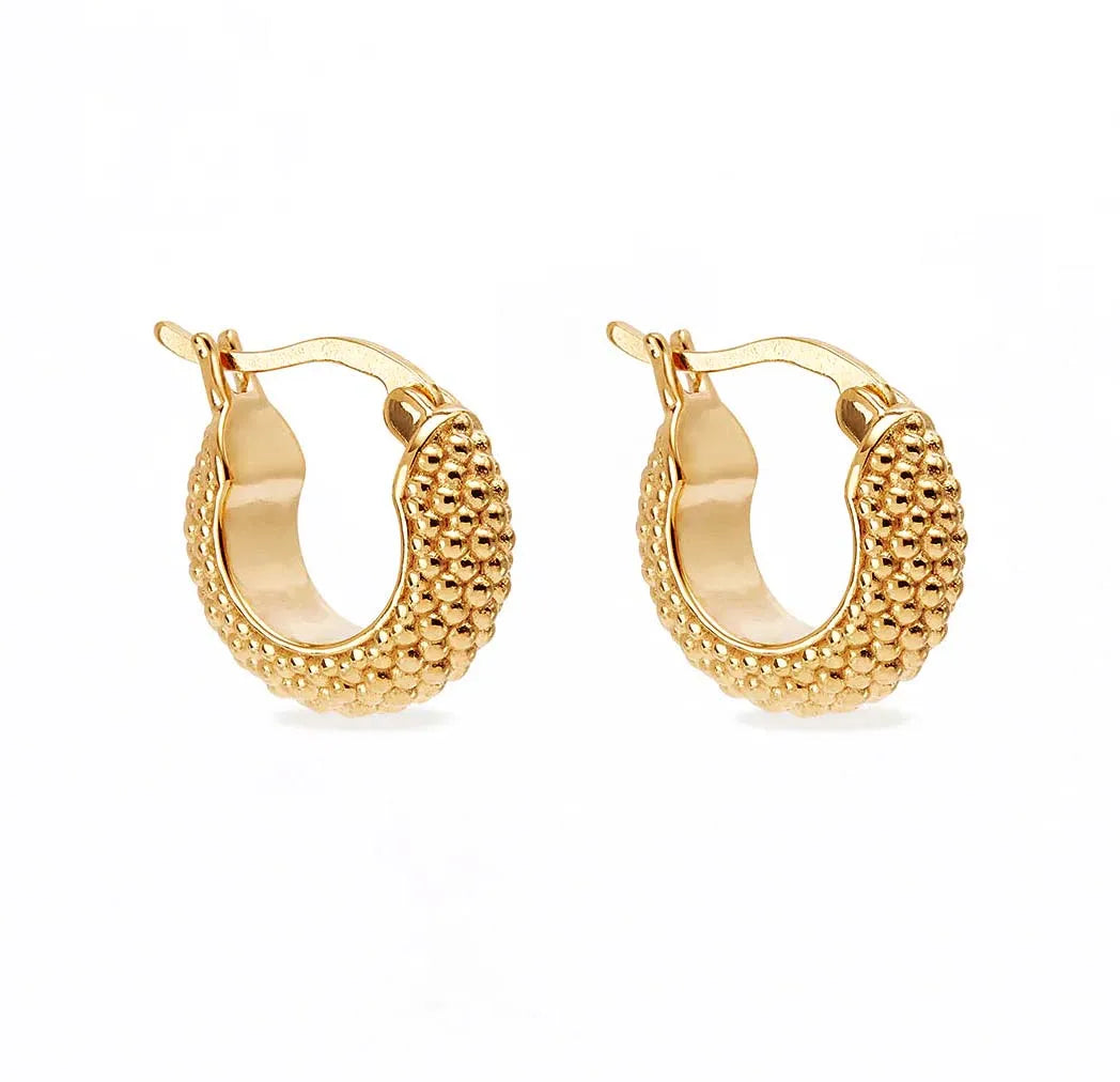 Milskye Style Beautiful Fashion Fine Jewelry for Women 14k Gold Plated 925 Silver Classic Shape Textural Twist Hoop Earrings