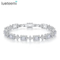 LUOTEEMI Extraordinary Fashion Trendy Emerald Cut Rectangle Zircon Bracelet Zirconia Cubic Bracelet for Woman