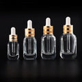 Luxury Square Glass Dropper Bottle with Thick Bottom 10ml 20ml 30ml 40ml for Essential Oils Perfumes Eye Drops Nail Polish