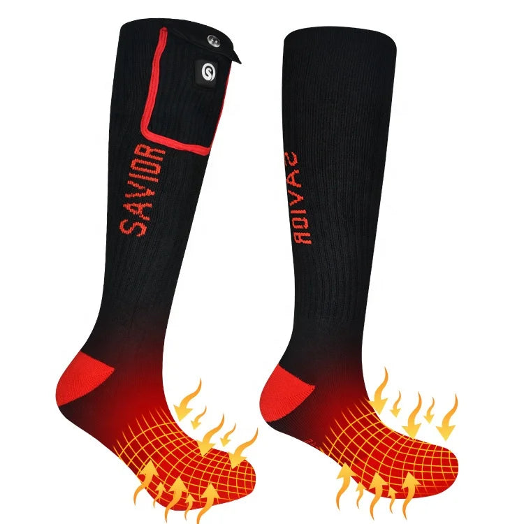 OEM Custom Sport Foot Warmers Socks Manufacturer Thermal Rechargeable Battery Self Heated Socks for Men and Women