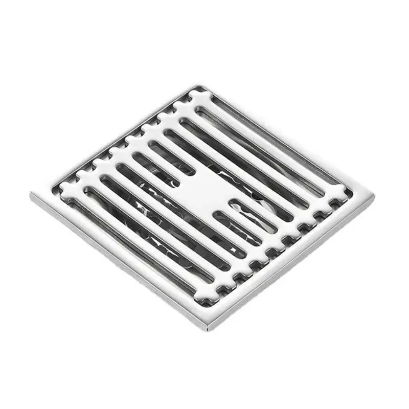 Stainless Steel Square Floor Drain Anti-Odor Anti-Clogging Heavy Duty Shower Drain for Bathroom Toilet Balcony Laundry
