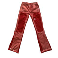 DENIMGUYS Men's Red Brown Vintage Denim Pants Hip Hop Streetwear Baggy Graffiti Painting Stacked Flared Jeans for Men