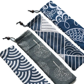 Eco-Friendly Art Deco Fashion Designed 100% Cotton Canvas Packing Drawstring Pouch Bag by Guansen for Straw Chopsticks Tableware