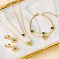New Arrival 3pcs Set Stainless Steel 18k Gold Plated Necklace Earrings Bracelet Heart Shape Zircon Jewelry Set for Women