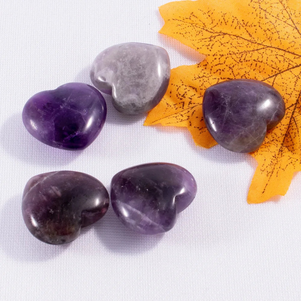 2025 Best selling Green Mica Puffy Hearts | Wholesale Natural Amethyst crystal quartz Hearts/ crystal puffy hearts