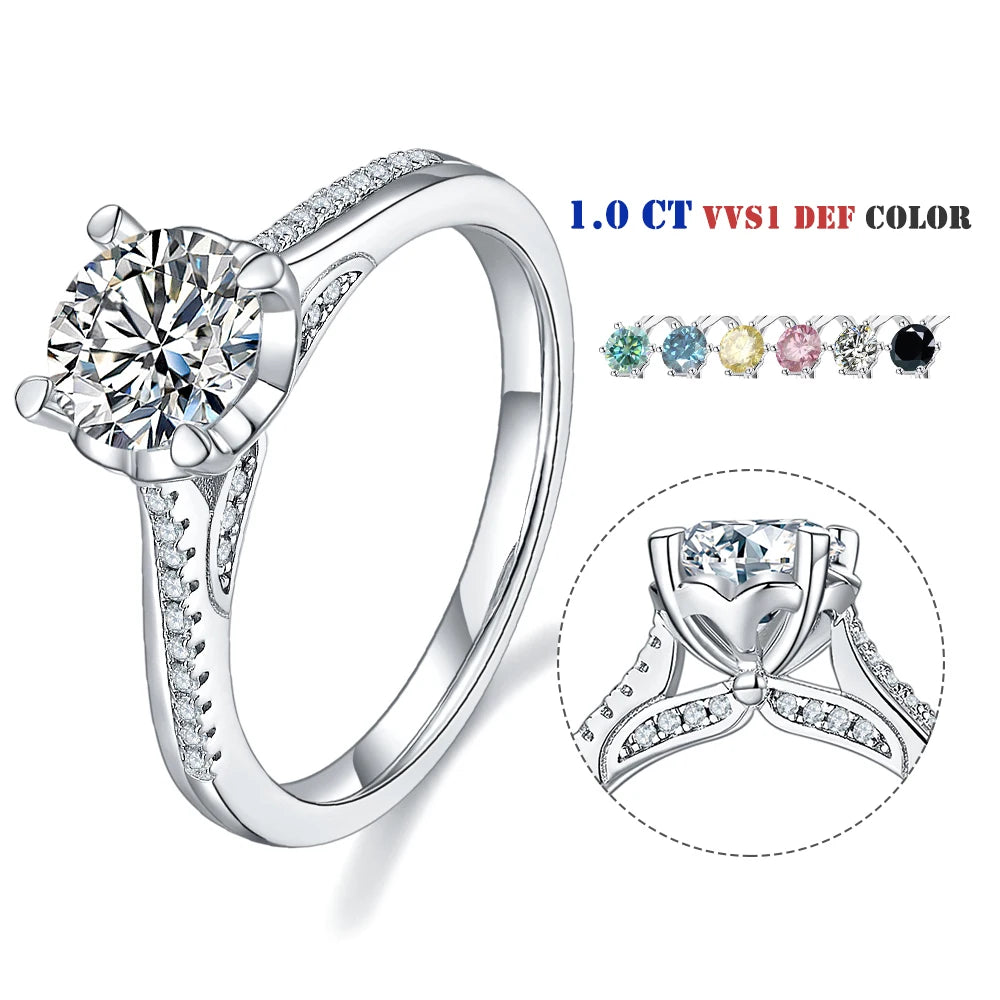 Abiding Jewelry Factory 925 Sterling Silver Wedding and Engagement Rings Real Moissanite Jewelry