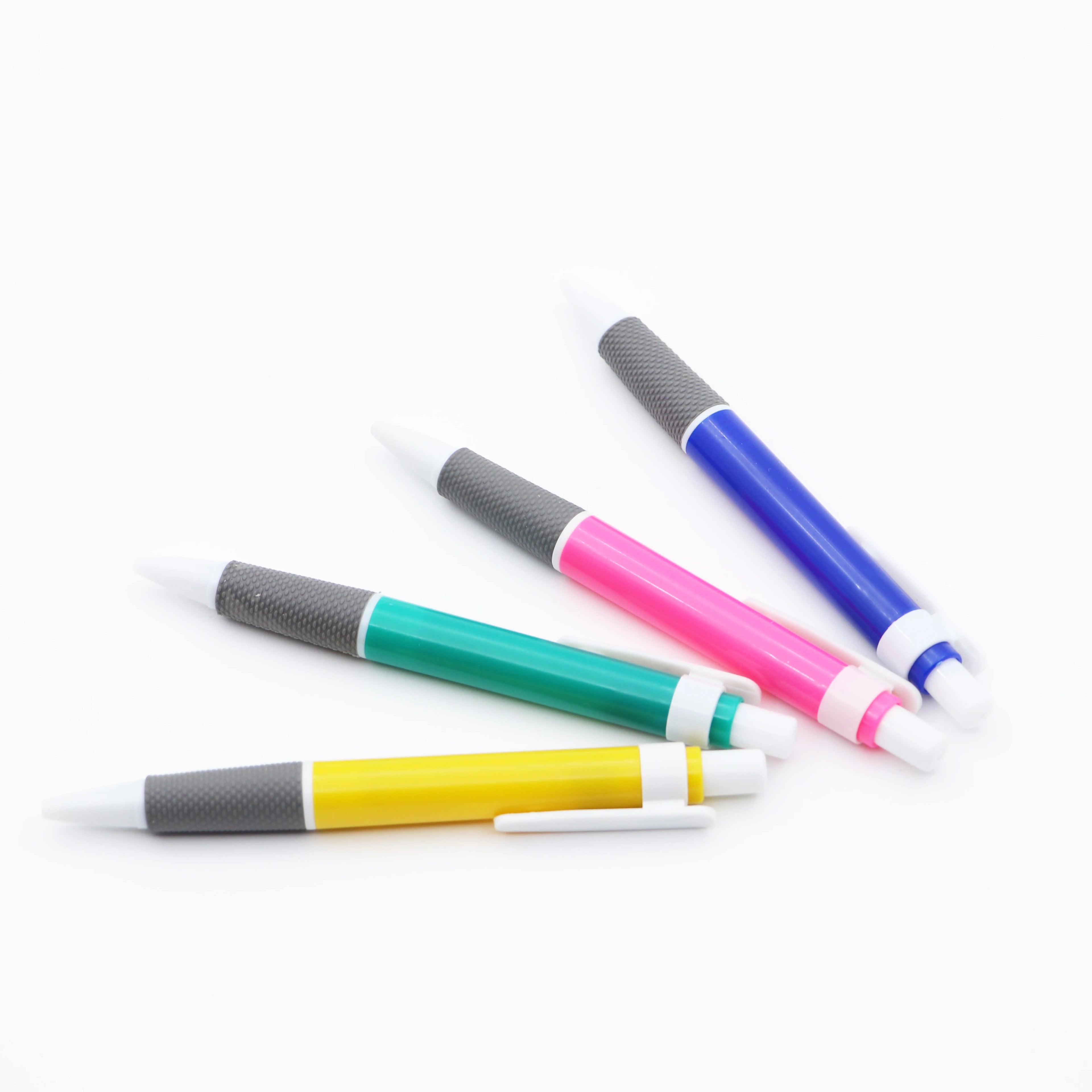 Promotional Ecofriendly Plastic Ballpoint Pen Fine Point Black Ink Work Pen with Soft Grip Reusable Portable