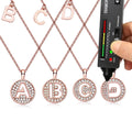 2025 Beautiful Engagement Rose Gold Plated 925 Sterling Silver Circle Capital Alphabet Letter a to Z Moissanite Pendant Necklace