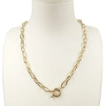Hiphop Big Stainless Steel With Real Gold Plated Chains Necklaces Wedding Zircon Geometric Giftkeep Long Time