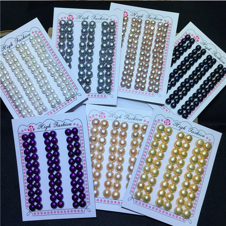 Natural Half Hole Loose Cultured Button Pearls Various Color 2A Quality Freshwater Pearls for Jewelry Making