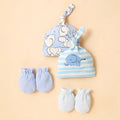 New Spring Autumn Newborn Printed Hat Infant Cover Hat Gloves Set Baby Beanie Hat