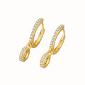 Chic Dainty Zircon Round Hoop Earrings for Women Stainless Steel Round Pendant Earring Female Fashion Party Jewelry Gift