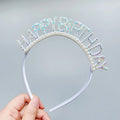 Birthday Plastic Resin Lightweight Headband Hat Happy Shiny Letters Customized Color Wedding Party Hot Selling Decoration