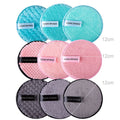 Customized Round Square Colourful Face Pink Microfiber Makeup Remover Pads Washable With Laundry Bag