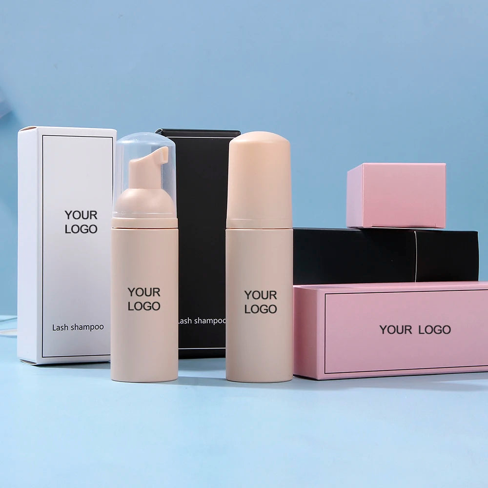 Eyelash Extension Cleanser Upgraded Eyelash Extension Shampoo 60ML+Mascara Wand+Brush Eyelash Foam