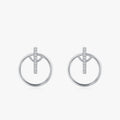 Ailmay Authentic 925 Sterling Silver Charm Elegant Circle Clear Zircon Stud Earrings for Women Fashion Wedding Statement Jewelry