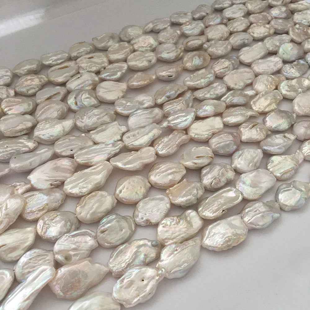 16 Inch  15-19 mm A Grade Keshi Baroque Freshwater Pearl in Strandwholesale DIY BEADSsome Beads Have Repaired