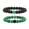 Hot Sale 8mm Frosted Malachite Beaded Bracelet Natural Stone Ball Shape for Couples for Gift Anniversary Party