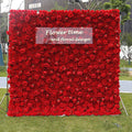 On-demand Customization Party Opening Ceremony Event Background Decoration Wedding Roll up Artificial Red Rose Flower Wall