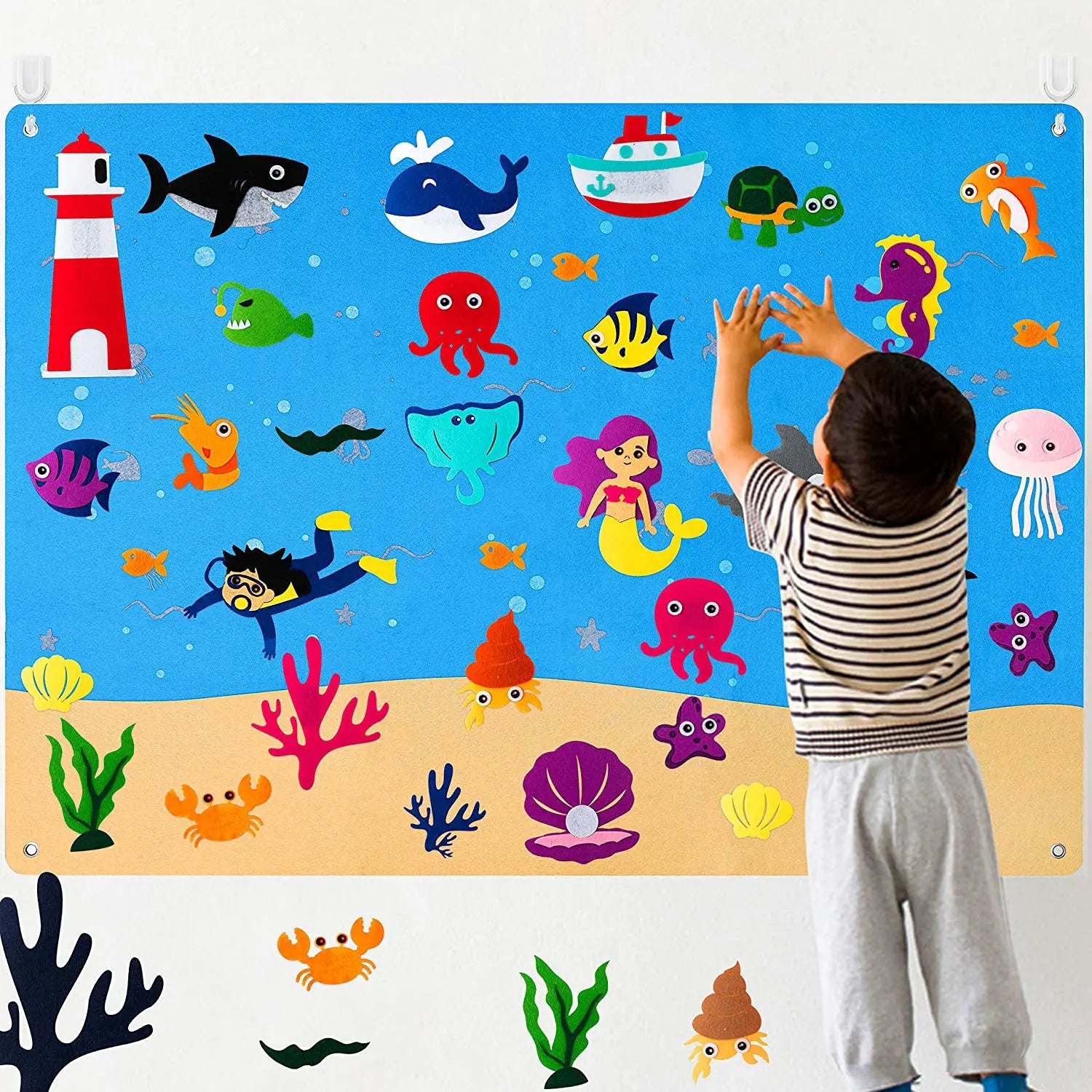 Large Educational Learning Toys Felt Ocean Board