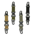 Tactical Nylon Webbing Keychain Quick Release Metal Hook Buckle with HK Clip Heavy-Duty Carabiner Key Chain for Hunting & EDC