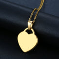 Olivia Jewelry Manufacturer Wholesale DIY Custom Engraving Polished Stainless Steel Love Heart Tags Charm Necklace with Chain