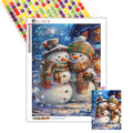 Christmas Series 5d Diy Animal Diamond Painting Snowman in Winter with Christmas Hats Full Drill Custom Diamond Painting Sets