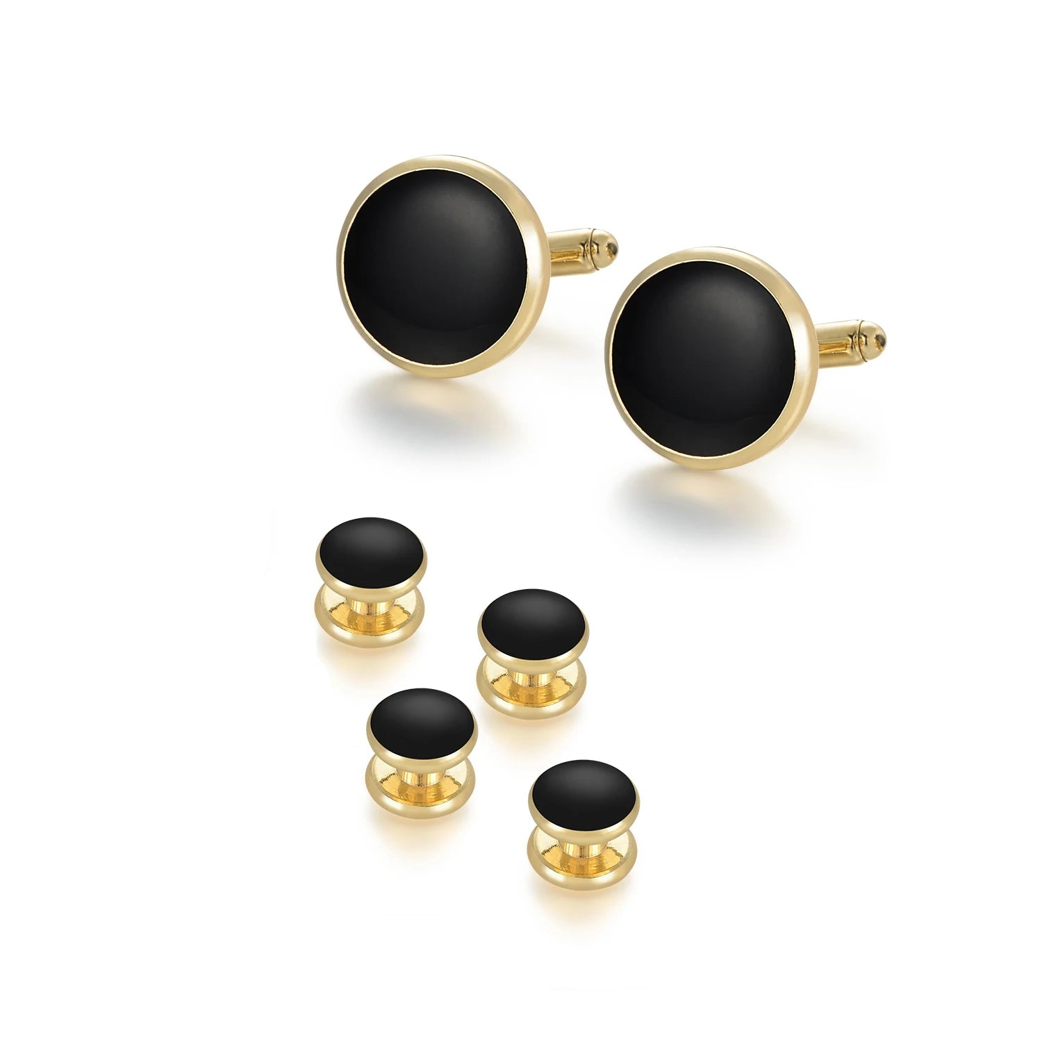 Hot Sale 6 PCS Set DIY Gold Plated Men's Cufflinks Studs and Tie Clip for Tuxedo Business Wedding or Party Gift Idea for Men