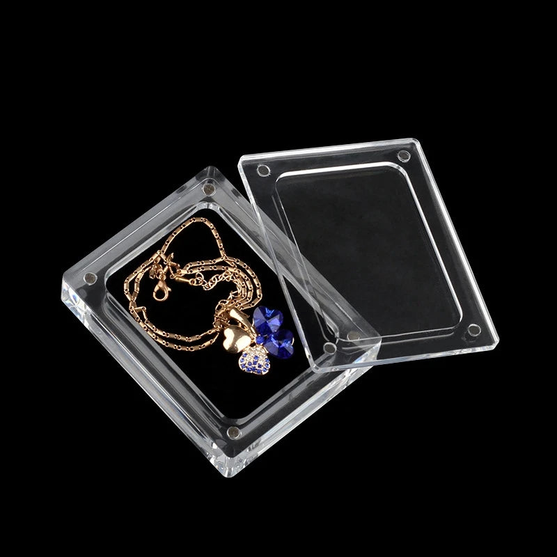 Handmade Stand Photo Frames Custom LOGO Double Sided Strong Magnets Acrylic Transparent Packaging Jewelry Pendant Jade Clear