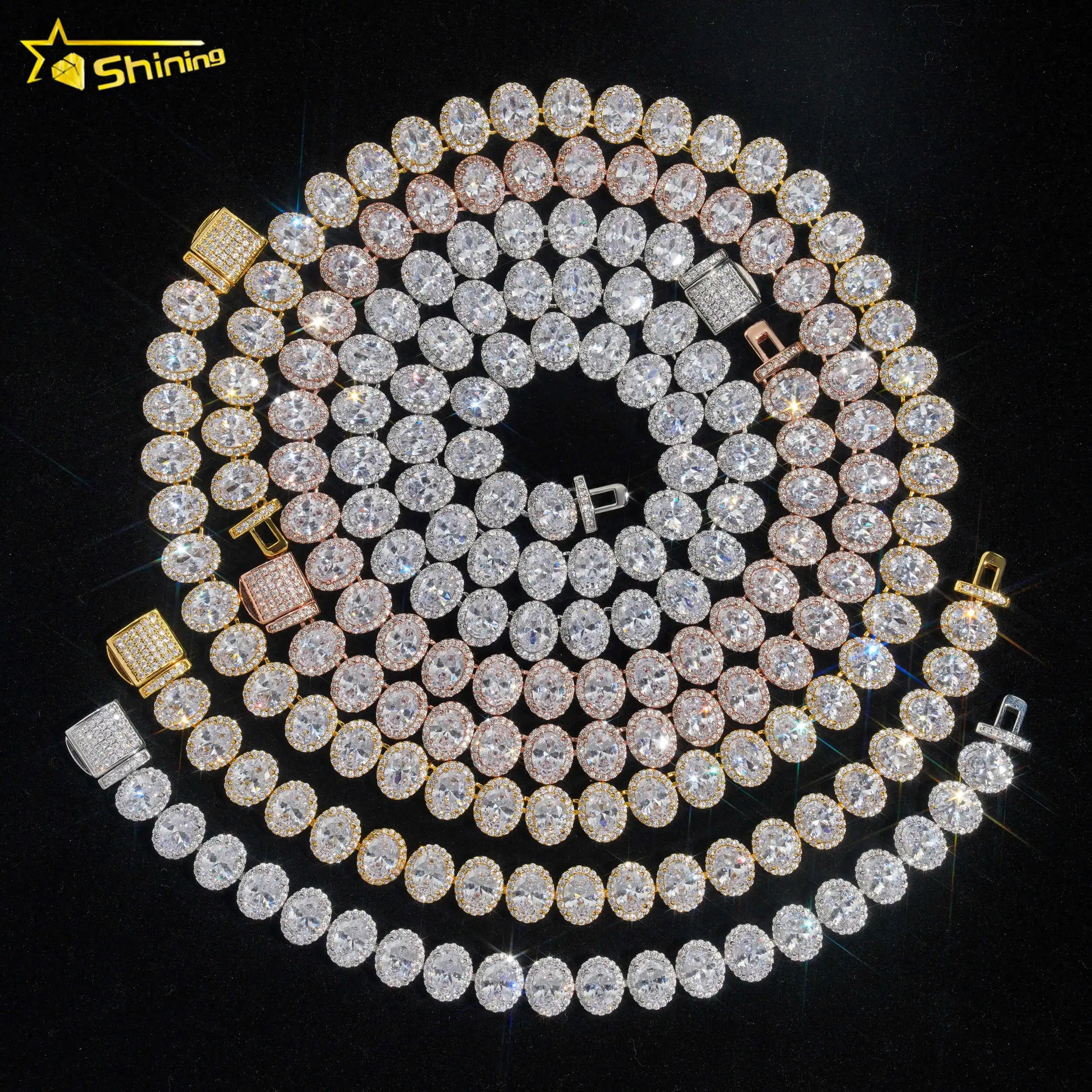 New Arrival Hip Hop Diamond Chain Gold Plated Brass CZ Cuban Link Chains Custom Cuban Bracelet & Necklace