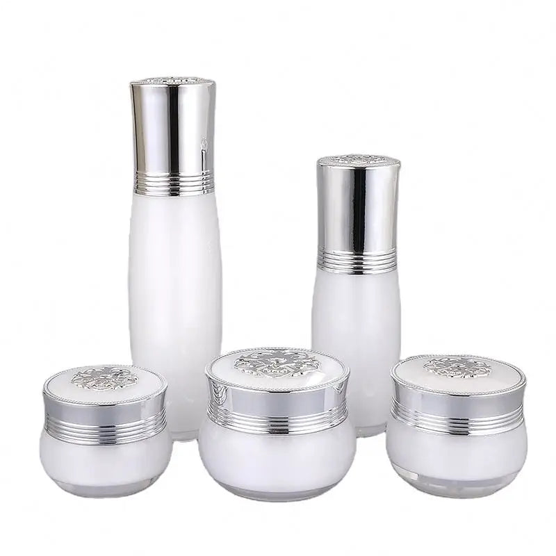 Free Sample 15g 20g 30g Gold Silver Empty Luxury Skin Care Packaging Set Acrylic Cosmetic Containers Jar