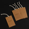 Hang Tags Maker Custom Printing Gold Foil Logo Kraft Paper Swing Scarves Hangtags With Cotton String