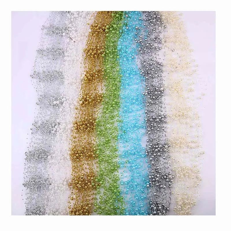 8mm+3mm Christmas Gypsophila Beads DIY Bridal HairJewelry Accessories Party Decorative Beaded Pearl Chains Wedding Dress Pearls