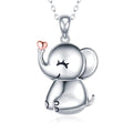 Fine 925 Sterling Silver Animal Jewelry Wholesale Elephant Pendant Necklace