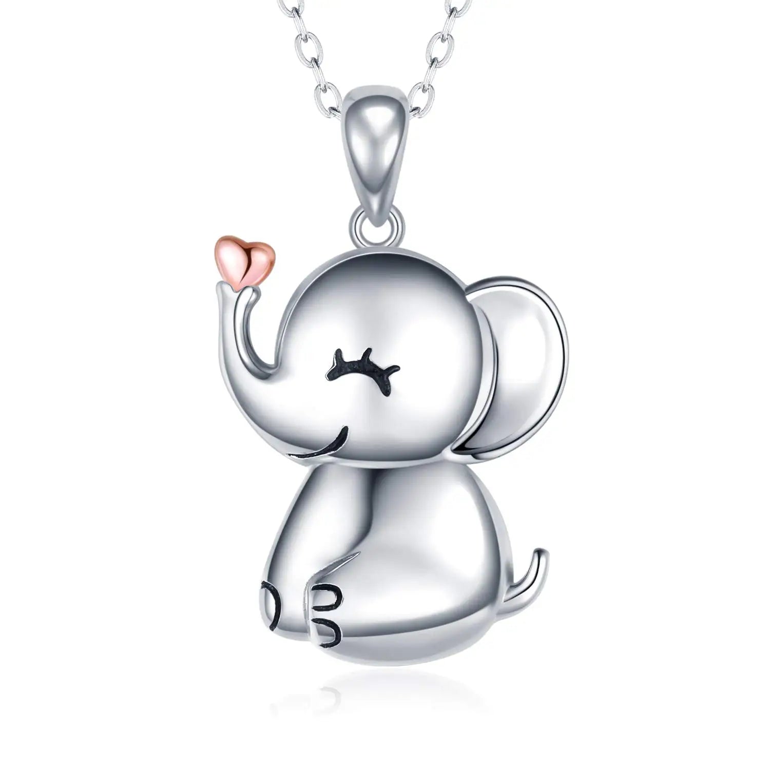 Fine 925 Sterling Silver Animal Jewelry Wholesale Elephant Pendant Necklace