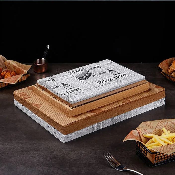 Custom Printed Greaseproof Paper 28x38 Waterproof Newspaper Food Wrap for Bread and Cookies Wax Grease Proof and Personalised