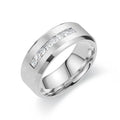 High Fashion Micro-inset Zircon CNC Engraved Stainless Steel Ring Couples Diamond Wedding Birthday Jewelry Trendy Accessory