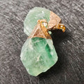 Hongzhuo Natural Fluorite Healing Stone Pendant with a Raw Fluorite Mineral Stone Pendant Necklace for Healing Jewelry