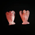 Huiying Actural Rose Quartz Small 2 Inch Angel Carved Animal Angel for Decoration Crafts