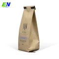 Custom Printed Compostable Biodegradable Food Grade Kraft Paper Tea Packing Zipper Pouch Cafe Coffee Packaging Bag With Valve