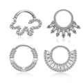 G23 Titanium Body Jewelry ASTM F136 Piercing Nose Ring Gold Lip Ring Earring for Cartilage Tragus Diaphragm Hing Zircon
