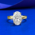 925 Sterling Silver Jewelry Supplier Factory Wholesale 8*12mm Oval Cut Zircon Gold Plated Women's Engagement Ring