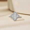 925 Sterling Silver Flower Zircon Ring for Women Famous Fashion Brand with Four Leaf Clover Wedding Diamond Pearl Main Stones